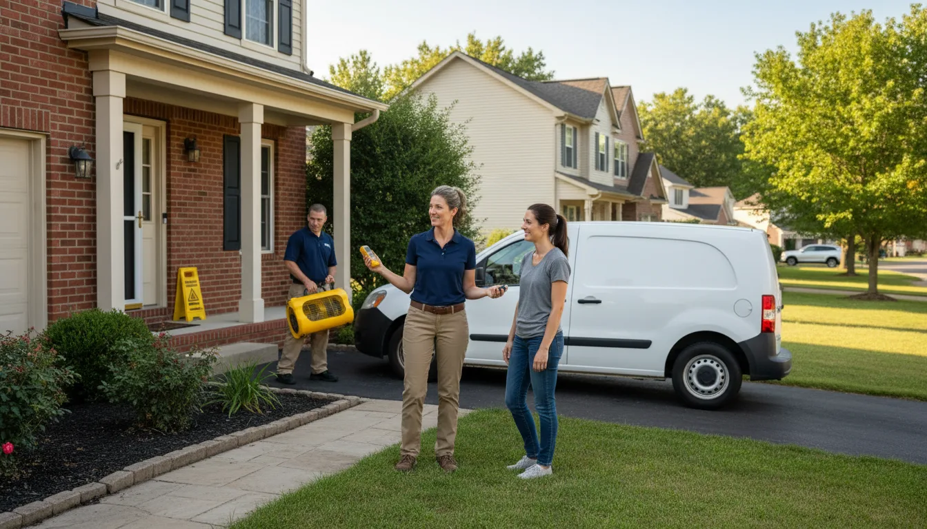 Residential water damage restoration in Carbon Cliff, IL